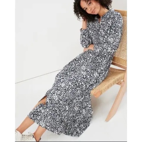 Joules Dresses & Skirts - JOULES JANE JERSEY SHIRT DRESS MAXI FLORAL BUTTON FRONT COTTAGECORE NWT 6